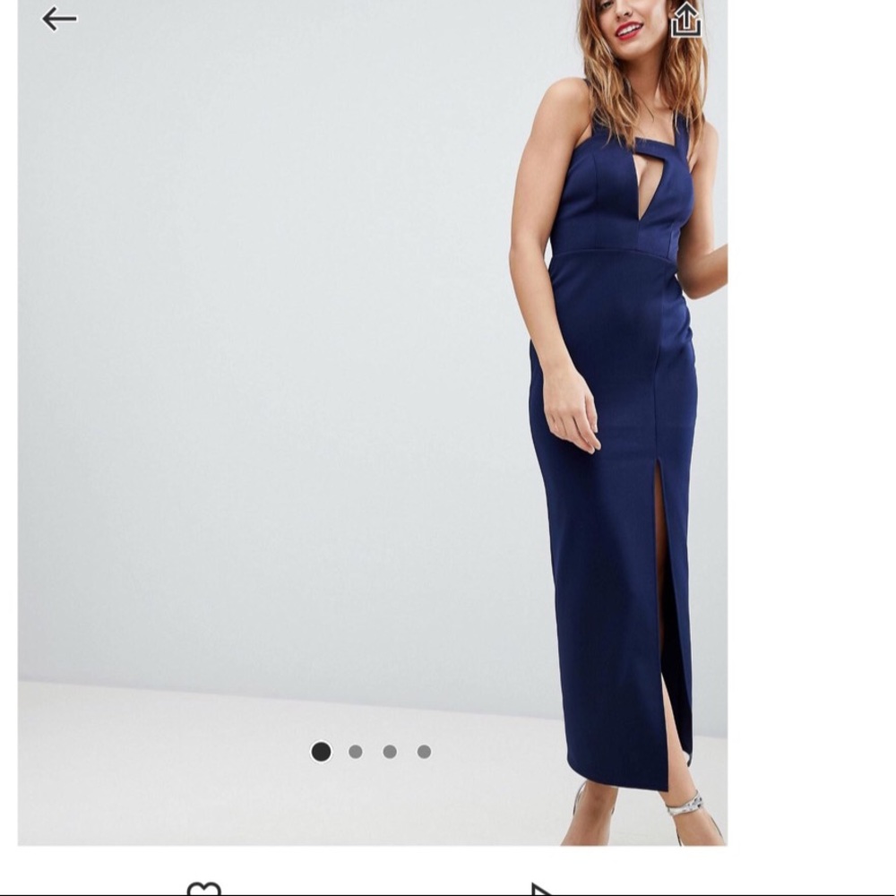 Asos deep plunge body con maxi dress